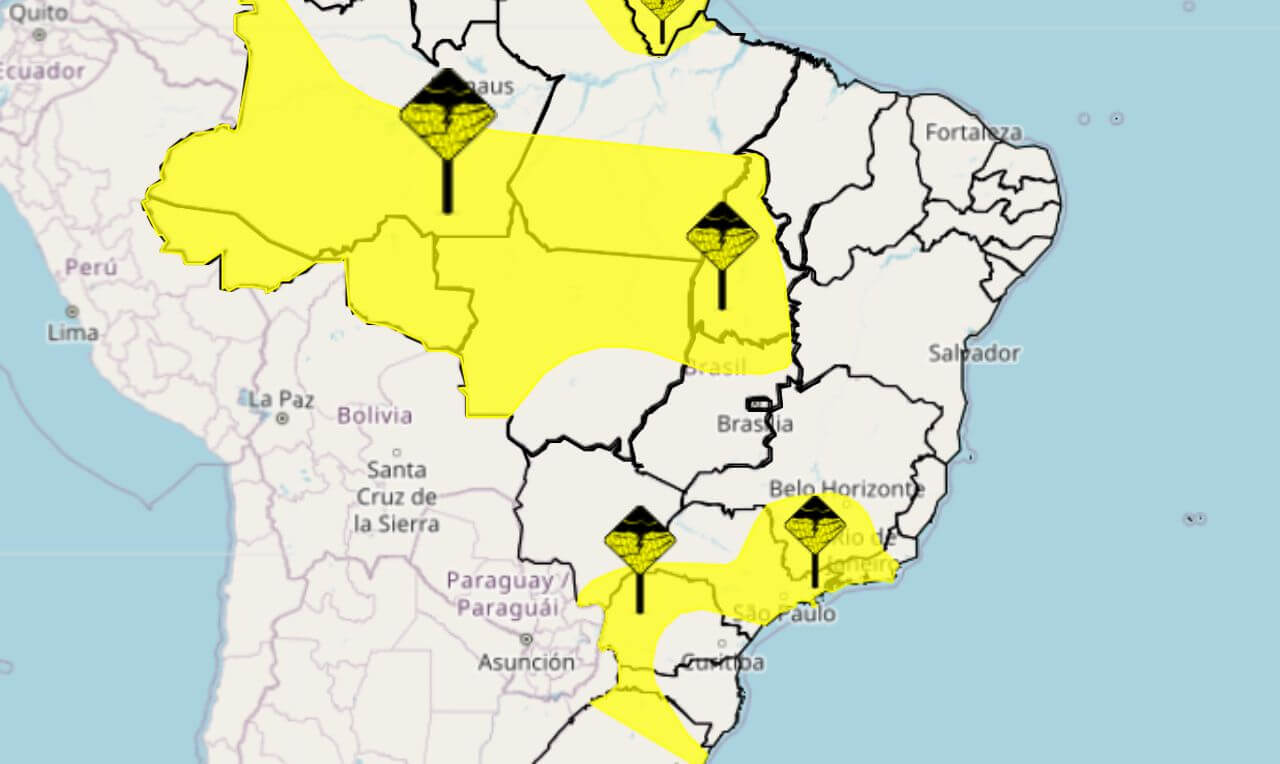 Alerta Amarelo Para Chuva Intensa Raios E Ventania Em Grande Parte Das